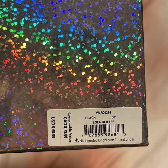 Kate Spade Black Glitter Card Holder BRAND NEW in Box with Tag - Picture 6 of 6